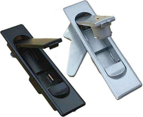 Zinc Alloy Plane Locks Push Button Glass Showcases with Lock Industrial Latch for Electronic Cabinet 1 Pcs(Black-Key-Zinc) in Saudi Arabia