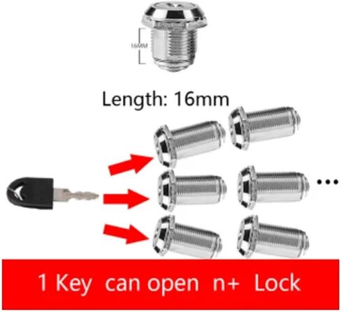 نفس المفتاح 16/20/25/30mm للأثاث الأثاث خزانة باب أجهزة الأثاث لالمكتب مكتب LOOP LOCKS 1PCS (30 مم مفتوح) in Saudi Arabia