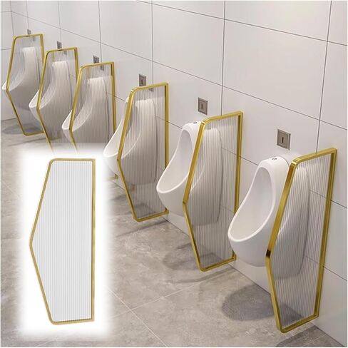 One Wall Mounted Men's Toilet Partition Screen, Hotel Restaurant Bathroom Privacy Partition Screen Extender(Gold-a,16.5x31.4in/42x80cm) in Saudi Arabia