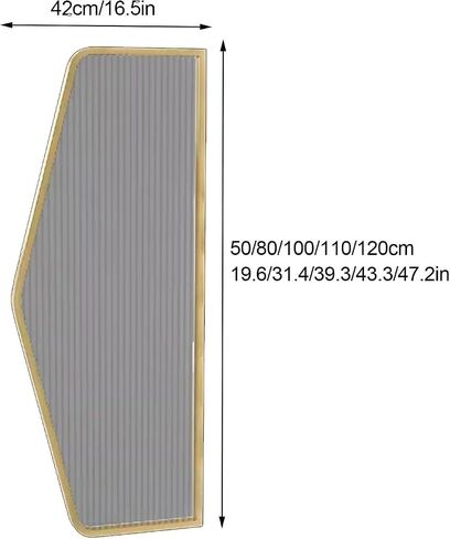 One Wall Mounted Men's Toilet Partition Screen, Hotel Restaurant Bathroom Privacy Partition Screen Extender(Gold-a,16.5x31.4in/42x80cm) in Saudi Arabia