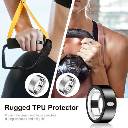 Cover Compatible for Oura Ring 4/Gen 3 Heritage/Gen 3 Horizon,Charging Directly,Silicone Anti-Scratch Elastic Ring Finger Case Woking Out Gym for Women Men- Silver+Gold+Rosegold -Size 9 in Kuwait