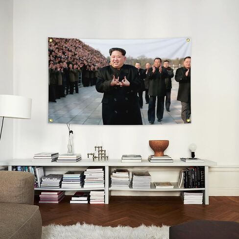 Kim Jong Un 3x5ft Funcy Flag ، مناسبة لتزيين الغرفة. in Saudi Arabia