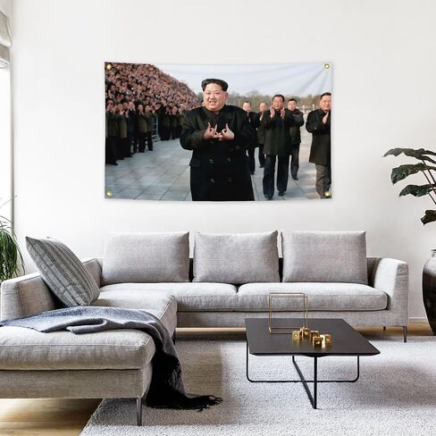 Kim Jong Un 3x5ft Funcy Flag ، مناسبة لتزيين الغرفة. in Saudi Arabia