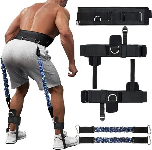 Vertical Jump Trainer with Adjustable Ankle Strap & Belt Horizontal Workout Equipment Leg Resistance Bands for Basketball Football Volleyball Training Equipment in Saudi Arabia