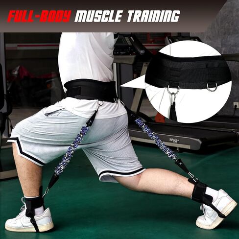 Vertical Jump Trainer with Adjustable Ankle Strap & Belt Horizontal Workout Equipment Leg Resistance Bands for Basketball Football Volleyball Training Equipment in Saudi Arabia