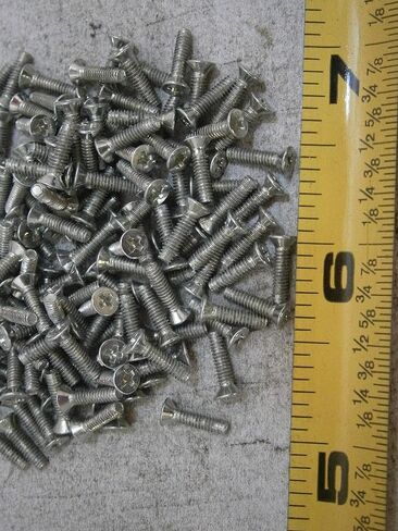 حزمة جديدة من مسامير الماكينة #2/56 × 3/8 "طالبة فيليبس فلس مسطحة من الصلب أبيض من 100 #5143 in Saudi Arabia