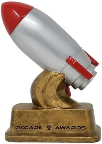 Decade Awards Rocket Ship Trophy - Custom Engraved Spaceship Award for Mentors, Innovators, Visionaries, Students, Sci-Fi Events, STEM Achievements - Customize Now (6 Inch) in Saudi Arabia