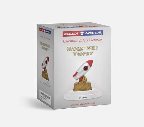 Decade Awards Rocket Ship Trophy - Custom Engraved Spaceship Award for Mentors, Innovators, Visionaries, Students, Sci-Fi Events, STEM Achievements - Customize Now (6 Inch) in Saudi Arabia