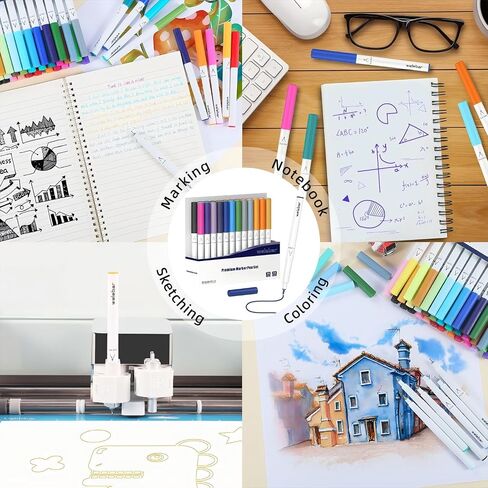 مجموعة أقلام طرف 1.0 من welebar لصانع Cricut 3/Maker/Explor 3/Air 2/Air، مجموعة أقلام تحديد ممتازة مكونة من 36 قلمًا متوسط ​​النقاط للرسم والكتابة وملحقات لآلات Cricut in Saudi Arabia