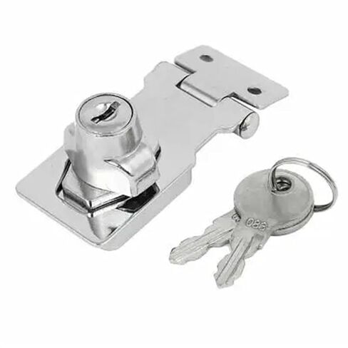 مربع علبة الدرج المعدني مفتاح HASP LATCH نغمة فضية 64 مم طول 1pcs in Saudi Arabia