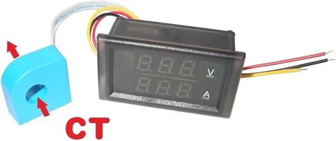 1PCS LED Digital Voltmeter DC 100V-600V 5A Transformer 10A CT (DC100V (Red-Red)) in Saudi Arabia