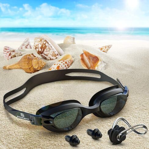 SwimmaxT Swim Goggles for Adults – Anti-Fog No-Leak UV Protection Swimming Goggles with Nose Clip & Ear Plugs for Men & Women in Saudi Arabia
