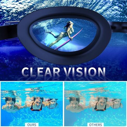 SwimmaxT Swim Goggles for Adults – Anti-Fog No-Leak UV Protection Swimming Goggles with Nose Clip & Ear Plugs for Men & Women in Saudi Arabia
