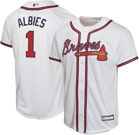 Outerstuff Ozzie Albies Atlanta Braves MLB Kids Youth 8-20 White Home Player Jersey in Saudi Arabia