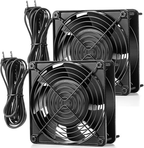 2 Pack 120V AC Fans Muffin Fan Waterproof18W 2850RPM 90CFM Life 50000 Hours Small Cooling Ventilation Exhaust Projects (120mm) in Saudi Arabia
