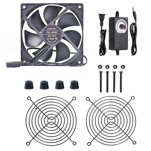 مروحة السرعة المتغيرة بحجم 120 مم 25 مم مع قابس التيار المتردد ، AC 110V 115V 120V 220V 240V تم تحويل إمدادات الطاقة إلى الجهد القابل للتعديل DC 3V-12V في وحدة التحكم ، مروحة التبريد لخادم تلفزيون الكمبيوتر الكمبيوتر الشخصي in Kuwait