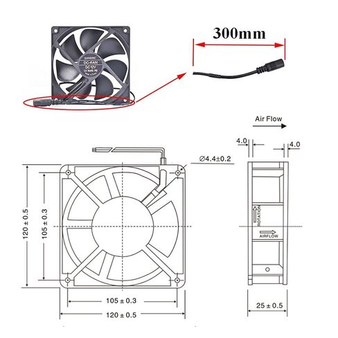 مروحة السرعة المتغيرة بحجم 120 مم 25 مم مع قابس التيار المتردد ، AC 110V 115V 120V 220V 240V تم تحويل إمدادات الطاقة إلى الجهد القابل للتعديل DC 3V-12V في وحدة التحكم ، مروحة التبريد لخادم تلفزيون الكمبيوتر الكمبيوتر الشخصي in Kuwait