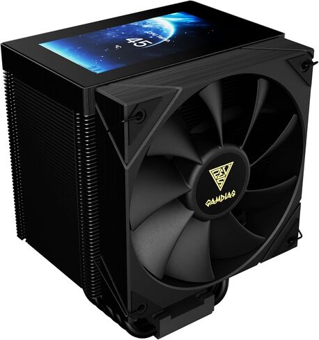 Gamdias Boreas M2-61L CPU Air Cooler ، 4.3 '' 'IPS LCD Display Cover ، 6 heatpipes copper ، heathink الألمنيوم ، مروحة منخفضة 120 مم ، دعم GIF w/software ، AMD AM5/AM4 ； Intel LGA 1851/1700 ، Black in Kuwait