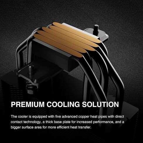 Gamdias Boreas M2-61L CPU Air Cooler ، 4.3 '' 'IPS LCD Display Cover ، 6 heatpipes copper ، heathink الألمنيوم ، مروحة منخفضة 120 مم ، دعم GIF w/software ، AMD AM5/AM4 ； Intel LGA 1851/1700 ، Black in Kuwait