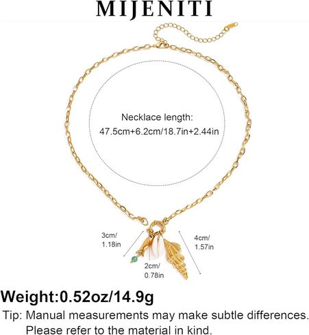 Beach Necklaces for Women - Dainty Starfish Seashell Fish Conch Beach Necklaces for Women, Chunky Gold Ocean Pendant Jewelry | Summer Boho Waterproof Jewelry Gifts in Kuwait