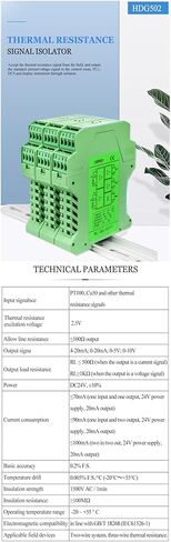 2 في 2 OUT 24VDC PT100 PT1000 RTD درجة حرارة درجة حرارة محول إدخال إشارة الجهد الحالي 4-20MA 0-10V عزل إشارة الخرج (CU50-50-150C) in Kuwait