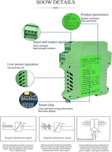 2 في 2 OUT 24VDC PT100 PT1000 RTD درجة حرارة درجة حرارة محول إدخال إشارة الجهد الحالي 4-20MA 0-10V عزل إشارة الخرج (CU50-50-150C) in Kuwait