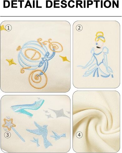 Magic Kingdom Sweatshirt Women Embroidered Princess Sweater Cute Fairy Shirt Family Vacation Castle Graphic Top in Kuwait