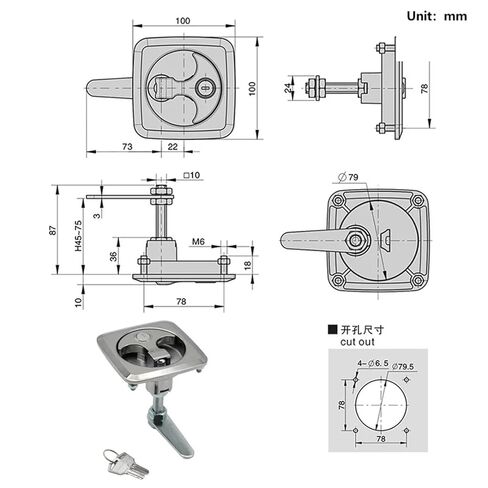 Zinc Alloy Panel Box Lock is Used for Industrial Machinery Equipment Marine Boxes and Commercial Cabinets 1Pcs in Saudi Arabia