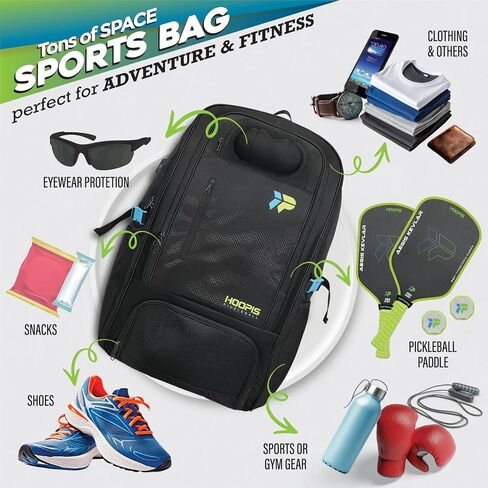 Pickleball Bag with Shoe Compartment -XL Tournament Bag Fits 4+ Paddles, Shoes, Gear & 64oz Bottles – Extra-Large Capacity with Hard Shell Case, USB Port, Ventilated Compartments in Saudi Arabia