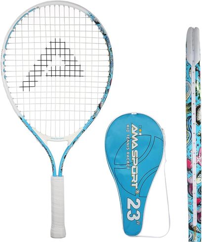 AMA SPORT Kids Tennis Racket for Junior Toddlers Starter Kit 17-25" Tennis Racquet for Girls and Boys with 420D Nylon Shoulder Strap Bag in Kuwait