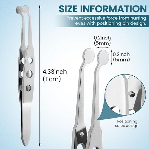 Meibomian Gland Expressor, Stainless Steel Eyelid Massage Tweezers, Professional Forceps Dryeye Extraction Tool for Men Women, Eye Care Tool For Dry Eyes(Round Tip,SIZE:5 * 5) in Kuwait
