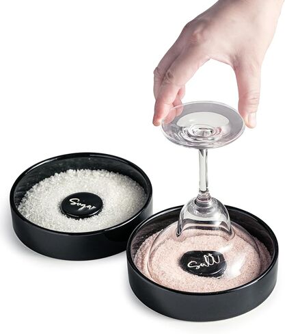 مجموعة Margarita Salt rimmer ، شريط سيرياميك زجاج رايمر لمارغريتا وأداة نادل الكوكتيل الملح مربع توابل حاوية ديكور لمجموعة من المنزل 2 ، أبيض in Saudi Arabia