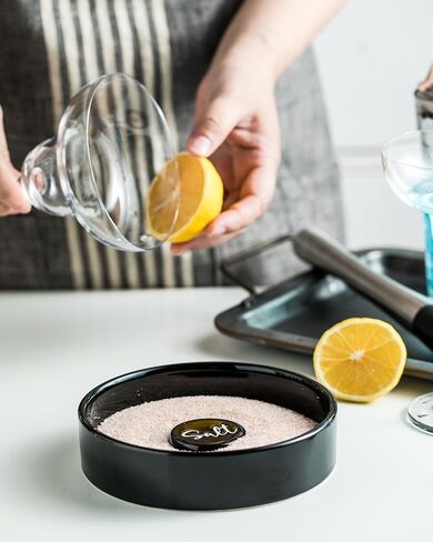 مجموعة Margarita Salt rimmer ، شريط سيرياميك زجاج رايمر لمارغريتا وأداة نادل الكوكتيل الملح مربع توابل حاوية ديكور لمجموعة من المنزل 2 ، أبيض in Saudi Arabia