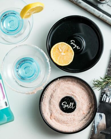 مجموعة Margarita Salt rimmer ، شريط سيرياميك زجاج رايمر لمارغريتا وأداة نادل الكوكتيل الملح مربع توابل حاوية ديكور لمجموعة من المنزل 2 ، أبيض in Saudi Arabia