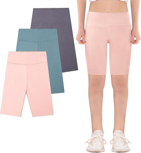 Girls Leggings Knee-Length Shorts for Bike Ride Yoga Running in Saudi Arabia