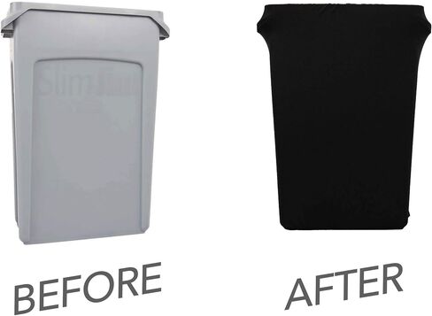 Spandex & Table Linen Slim Jim Stretch Spandex Trash Can Cover, 23 Gallons Black in Saudi Arabia