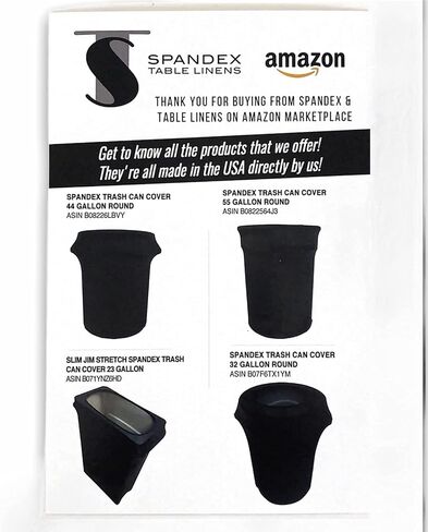 Spandex & Table Linen Slim Jim Stretch Spandex Trash Can Cover, 23 Gallons Black in Saudi Arabia