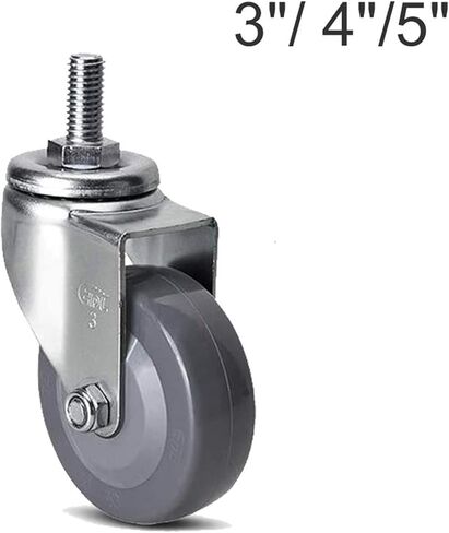 عجلات عجلات Universal Pu Tread مع الفرامل ، M12x25 عجلات أثاث حماية أرضية يمكن ارتداؤها 1pcs (فرامل 5 بوصات) in Saudi Arabia