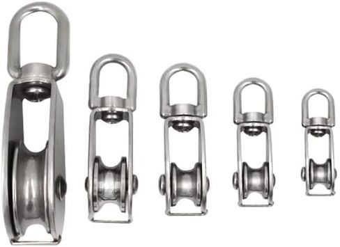 Stainless Steel M20 Pulley Steel Wire Pulley Single Wheel Swivel Lifting Rope Pulley Block 1Pcs in Saudi Arabia