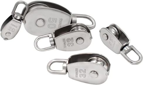 Stainless Steel M20 Pulley Steel Wire Pulley Single Wheel Swivel Lifting Rope Pulley Block 1Pcs in Saudi Arabia