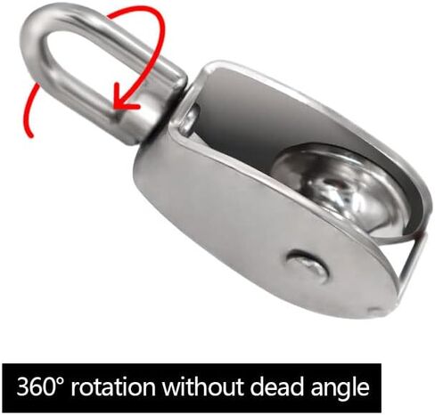 Stainless Steel M20 Pulley Steel Wire Pulley Single Wheel Swivel Lifting Rope Pulley Block 1Pcs in Saudi Arabia