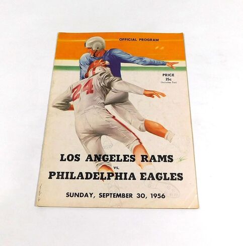1956 Philadelphia Eagles at Los Angeles Rams NFL Football Program 9-30-56 - NFL Programs in Saudi Arabia