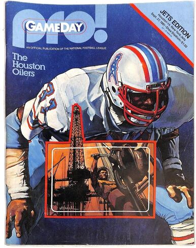 1981 برنامج Houston Oilers vs New York Jets Football Program JC Wilson 92155 - برامج اتحاد كرة القدم الأميركي in Saudi Arabia