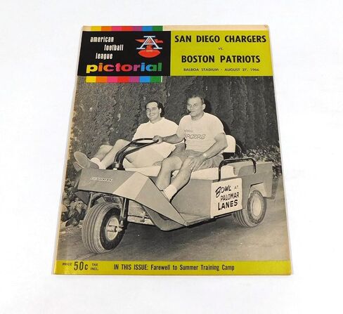 1966 بوسطن باتريوت في برنامج San Diego Chargers AFL Football Program 8-27-66-برامج اتحاد كرة القدم الأميركي in Saudi Arabia