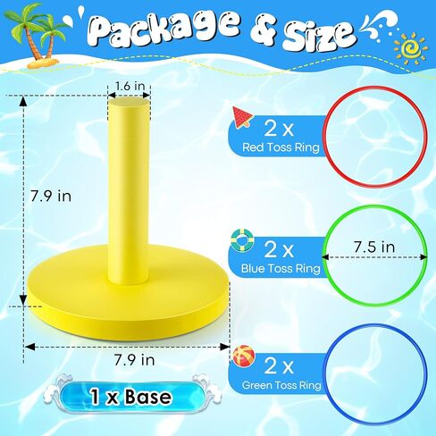 Hiboom Pool Ring Tows Tows Toys ، وألعاب حمام السباحة للبالغين والأسرة مع 6 أجهزة كمبيوتر حلقات رمي ​​، ورغوة الماء ، رمي ، ألعاب تعويم في الهواء الطلق ، الشاطئ ، الفناء ، الحفلات في أنشطة المياه الممتعة in Saudi Arabia