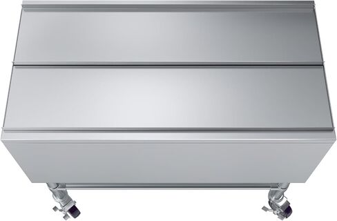 18-1/2 in. x 36 in. Mobile Ice Bin with Sliding Lid – Stainless Steel, Insulated, with Bottle Holders & Casters, NSF in Saudi Arabia