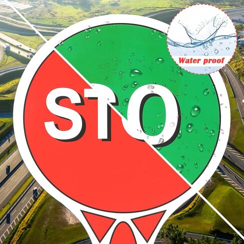 Handheld Stop and Go Sign - Double Sided Traffic Light for Kids, School Crossing Guard Equipment with Handle, 9.84x5.91Inches in Saudi Arabia