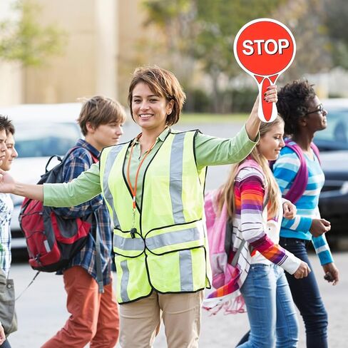 Handheld Stop and Go Sign - Double Sided Traffic Light for Kids, School Crossing Guard Equipment with Handle, 9.84x5.91Inches in Saudi Arabia