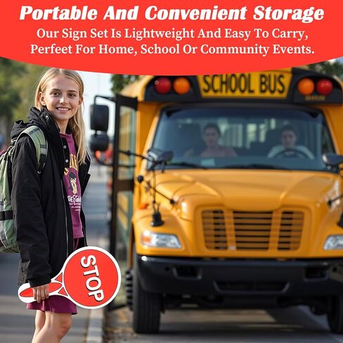 Handheld Stop and Go Sign - Double Sided Traffic Light for Kids, School Crossing Guard Equipment with Handle, 9.84x5.91Inches in Saudi Arabia