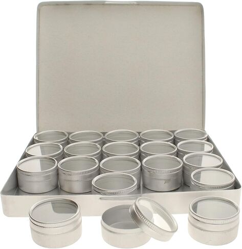The Beadsmith Rectangle Storage Compacts – Aluminum, 20 Containers with Translucent Tops – Perfect for Beads, Diamond Painting, Rhinestones, Crystals and Other DIY Crafts in Saudi Arabia